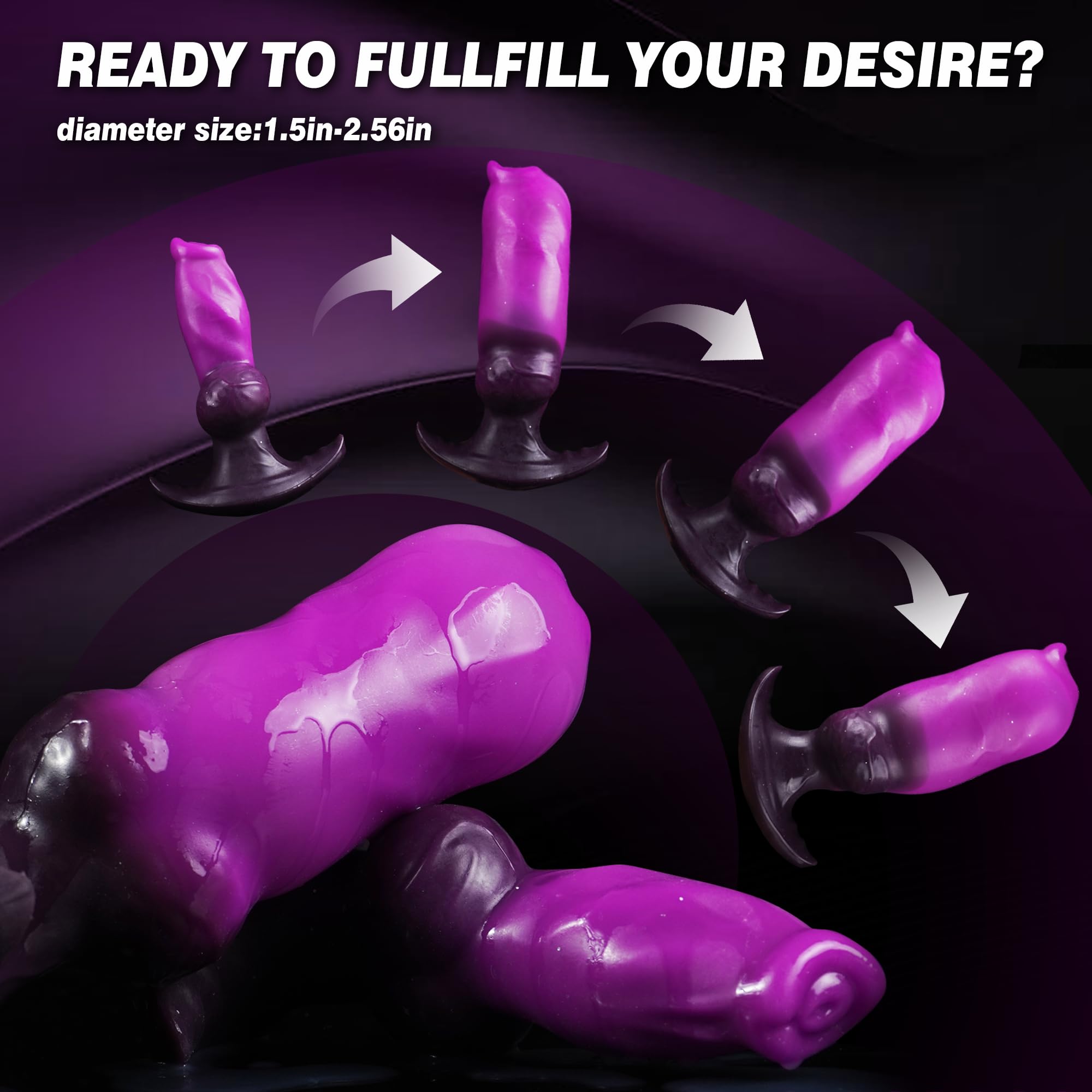 Inflatable Butt Plug Knot Large Buttplug, Huge Anal Inflatable Dildo Silicone Wearable Butt Plug with Safe T-Base, Fantasy Monster Dildo Anal Trainer Stretcher Dilators, Adult Toy for Men Gay Women