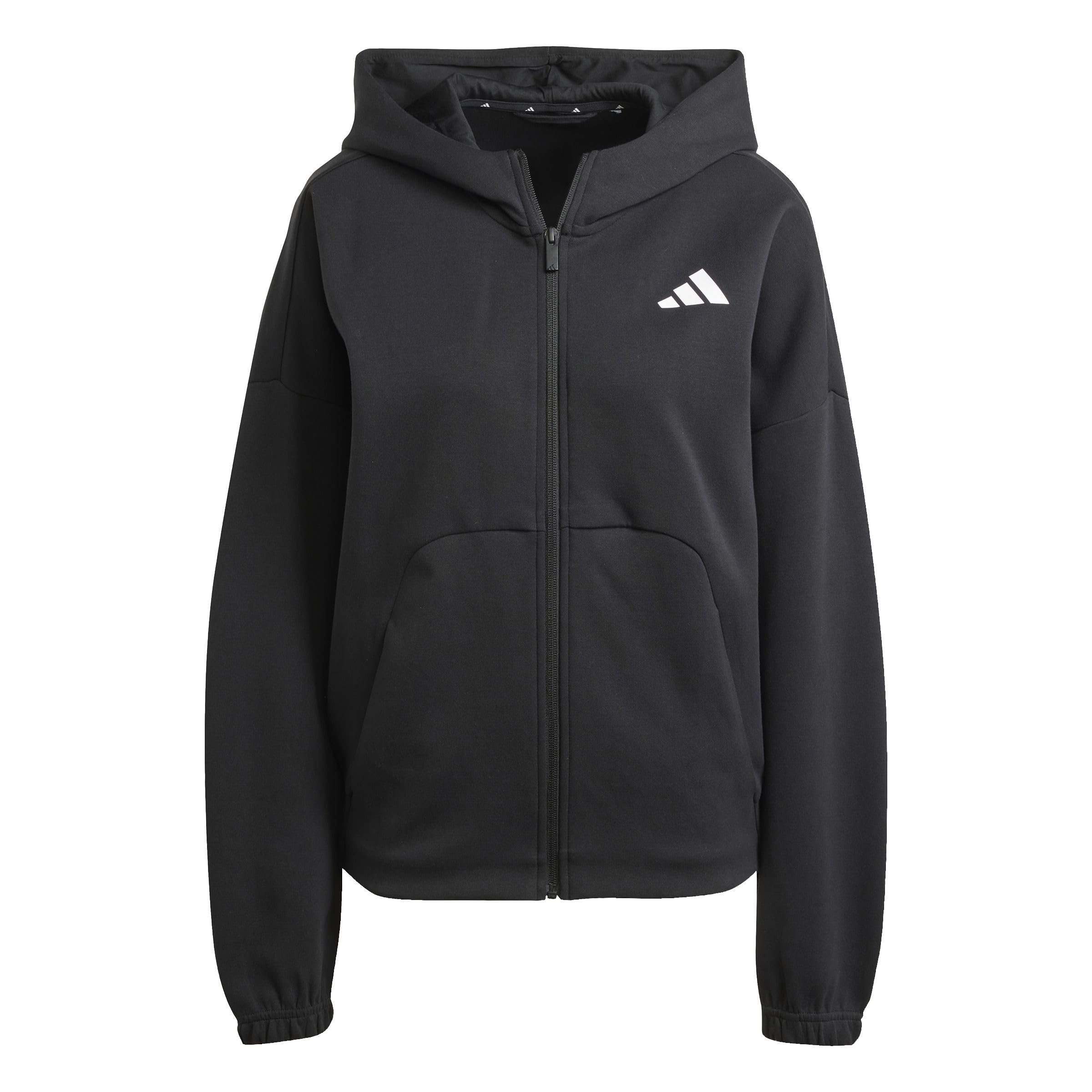 adidas Women's FUTURE ICONS SMALL LOGO FULL ZIP HOODIE, black, XL