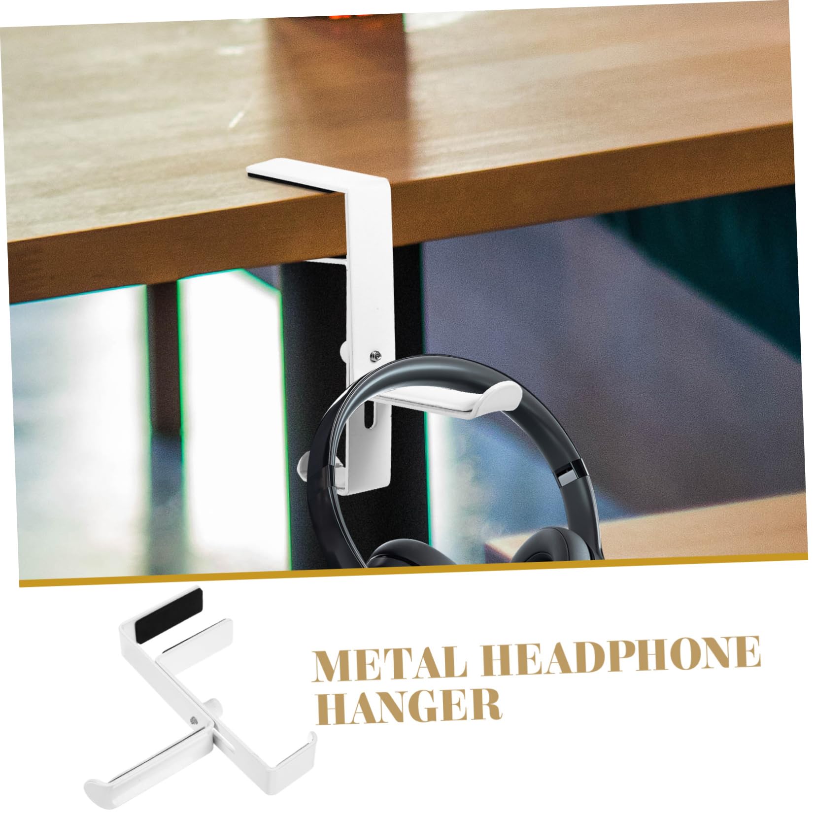 Gadpiparty 3 Ganchos Con Cable Para Auriculares Soporte De Escritorio Para Auriculares Diseño Elegante.