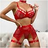 Seller Sexy Hot Lingerie Hollow Out Exotic Set Garter Half Cup See Through Transparent Bra Underwear Women Set 2023