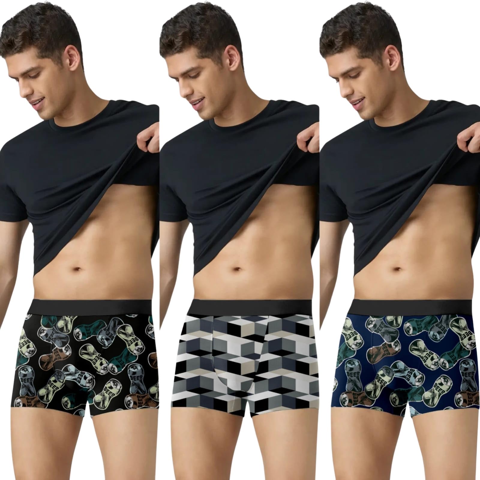 bhagwati entrprise Men's Underwear Trunk Pack of 4 Printed Mini Briefs Regular Fit Nylon Innerwear for Men Lightweight, Stretchable & Quick-Dry Fabric (Multicolor Pack of 4)-picture-47