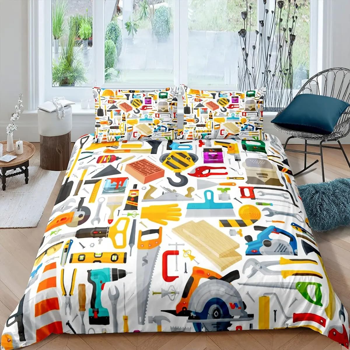 QBIDCSX King Size Duvet Cover Sets Tools King Size Bedding Sets Patterned Bed ding 230x220 cm and 2 Pillowcases 50x75 cm with Zipper - Warm & Ultra Soft Brushed Microfiber