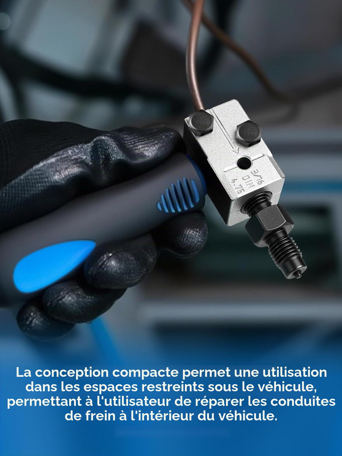 Kit Universel à Double Evasement pour Conduites de Frein DIN 4,75 mm (3/16") - Kit de Réparation pour Tuyaux de Frein en Cuivre, Nickel et Acier - Compatible avec Les Voitures, Camions
