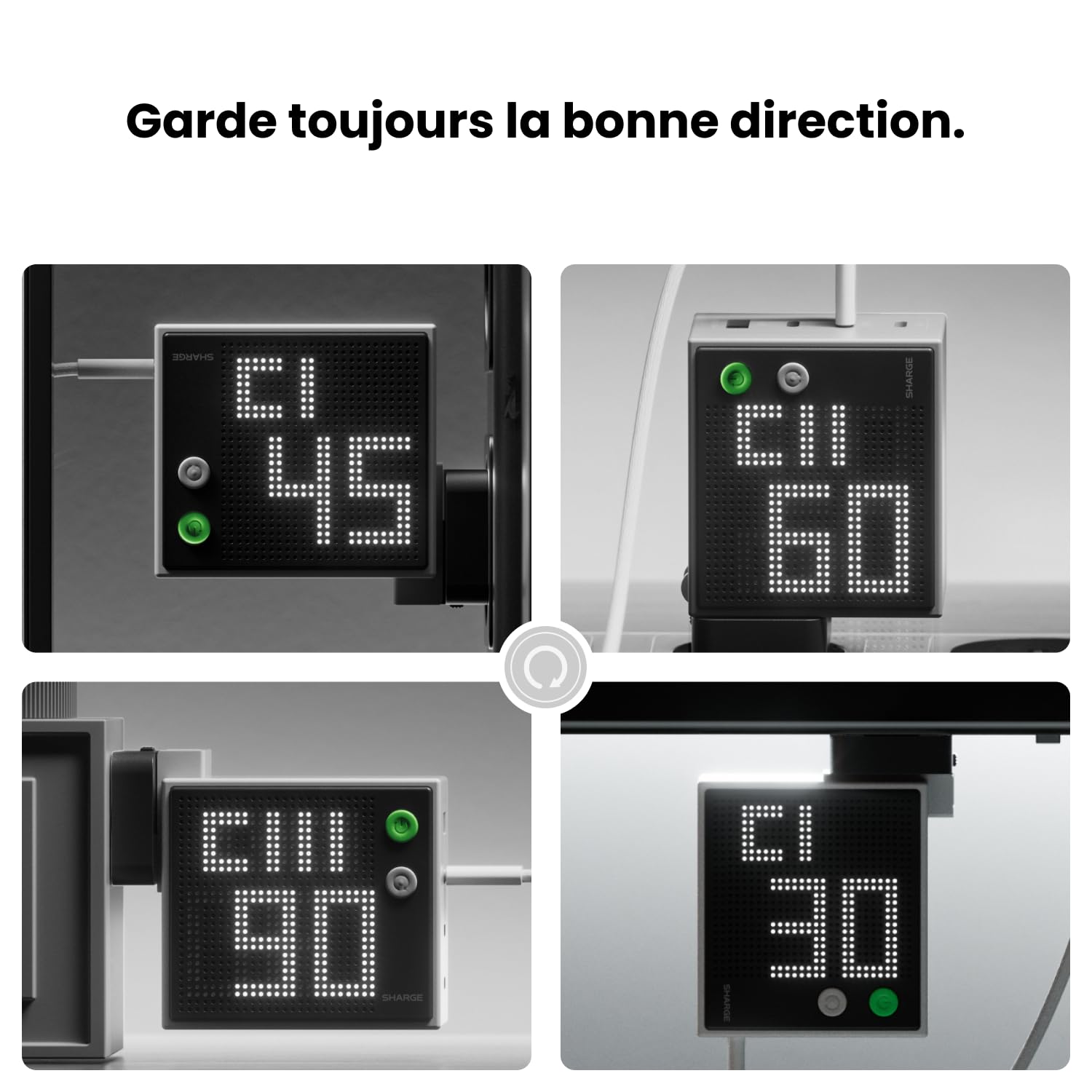 SHARGE Pixel 100 Chargeur USB-C 100W GaN 4 Ports avec Écran Intelligent