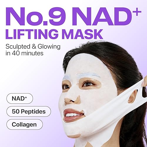 Miniatura 2 de numbuzin No.9+ NAD+ BIO - Máscara facial completa, péptido y colágeno, máscara reafirmante de dos piezas para un acabado de piel suave y definido, 4