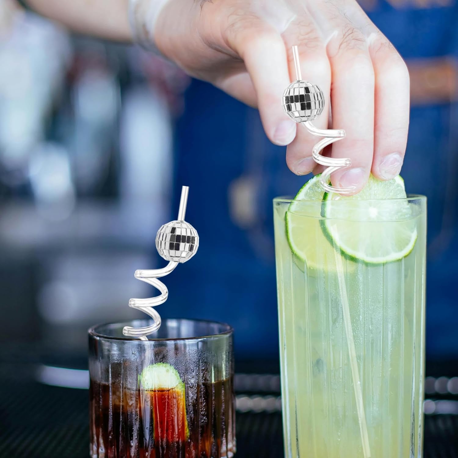 12 PCS Disco Ball Straws, Disco Ball Decor, 70s Disco Ball Straws, 1970s Fever Retro Disco Party Decorations - Image 3