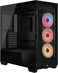 Corsair Capa para PC de torre média 3500X LX-R RGB iCUE Link – 3x ventoinhas LX120-R RGB pré-instaladas, inclui hub de sistema iCUE Link, braço anti-queda GPU, serve para ventiladores de até 10 x 120