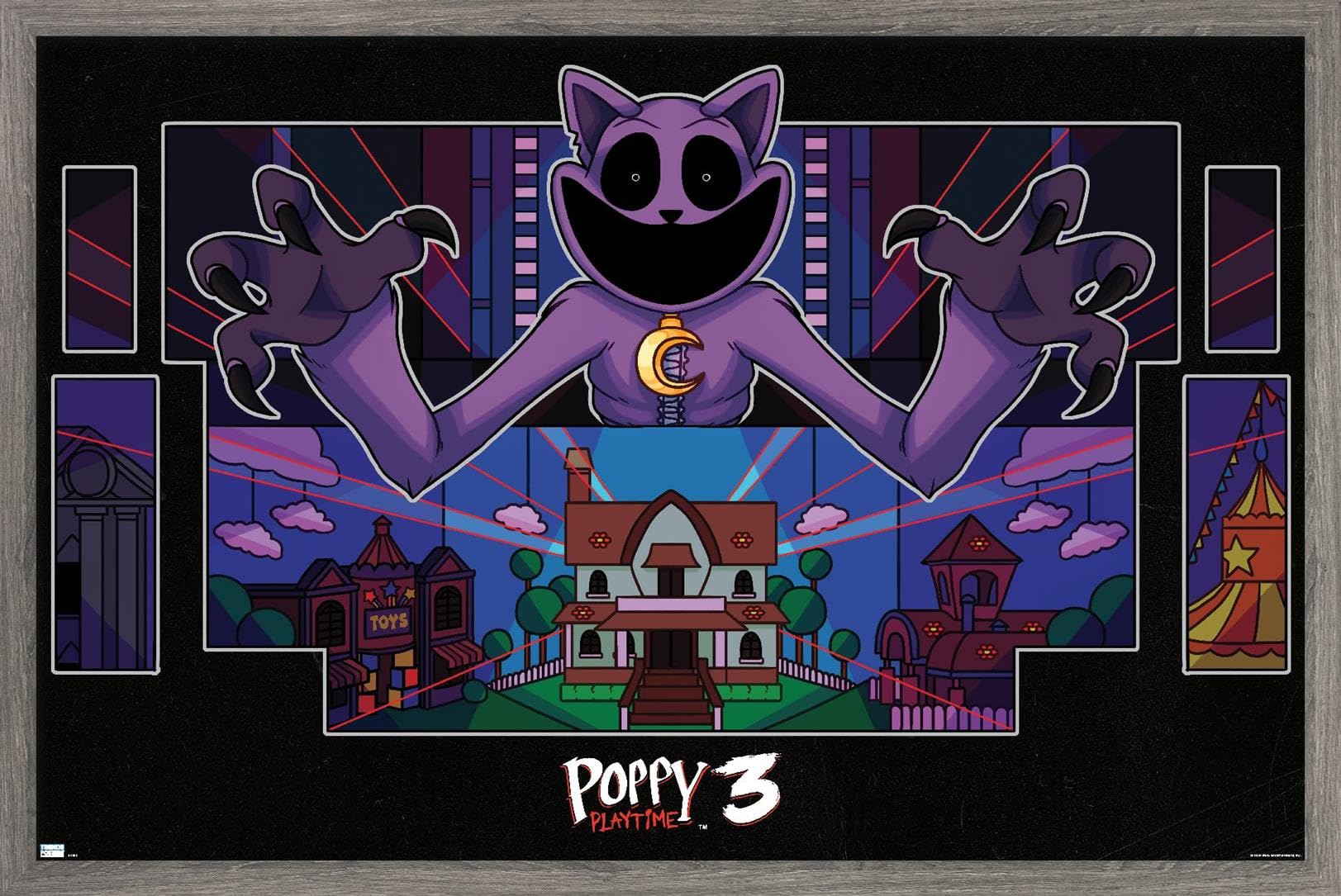 Trends International Poppy Playtime: Chapter 3 - Strings Wall Poster, 34L x 22.4W, Barnwood Framed Version