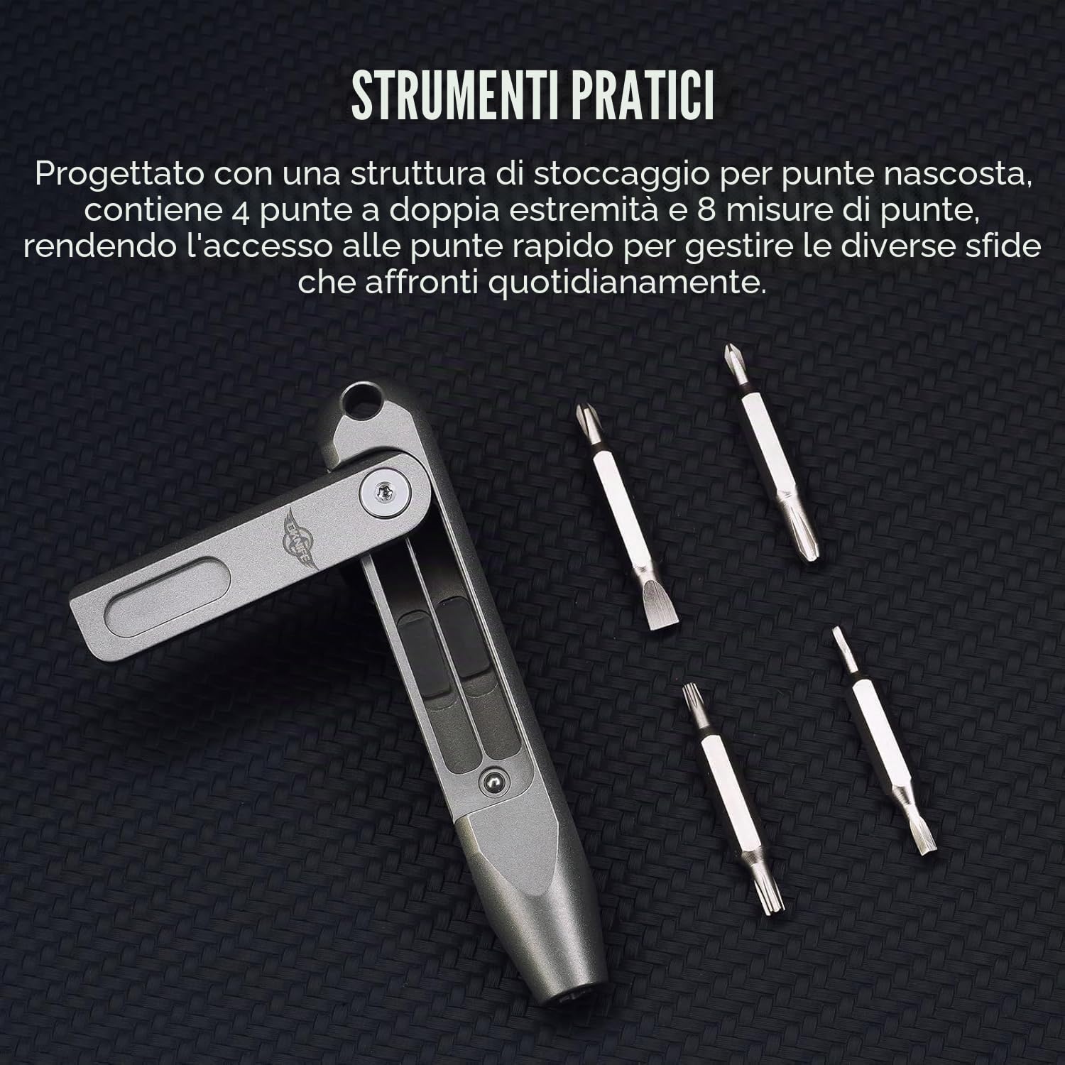 OKNIFE Otacle D1-mini Set cacciaviti in titanio, 8 in 1 Set giraviti, cacciaviti di precisione, assorbimento magnetico,cacciavite torx per dispositivi elettronici e riparazioni domestiche.