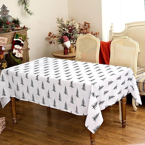 Miniatura 4 de ARKENY ATC474-84 - Mantel de Navidad rectangular de 60 x 84 pulgadas, decoración de festividades para interiores y exteriores, decoración de