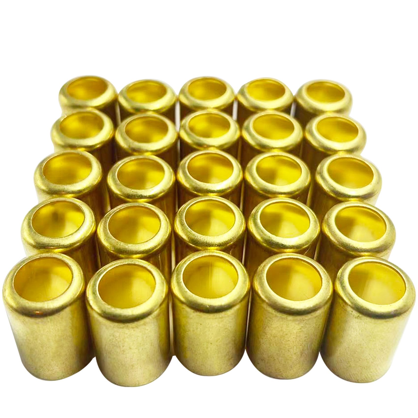 25PCS 7325 Hose Ferrules Brass Fitting, 0.560in ID x 1in Long for Air, Torch, Acetylene Hose Repair - Use With hose Crimper Tool Kit