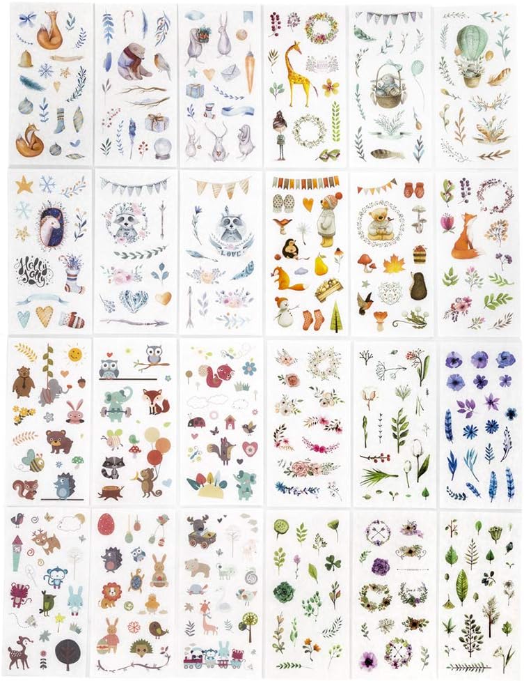 Scrapbook Stickers Set, Stickers (36 Sheets) Educational Story Telling Stickers for Kids DIY Crafts Scrapbooking, Journaling, Arts, Album,Bullet Journals Classroom Supply (Animals Stickers)