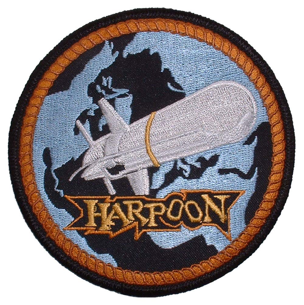 United States Navy USN Harpoon Tactical Embroidered Patch, with Iron-On Adhesive