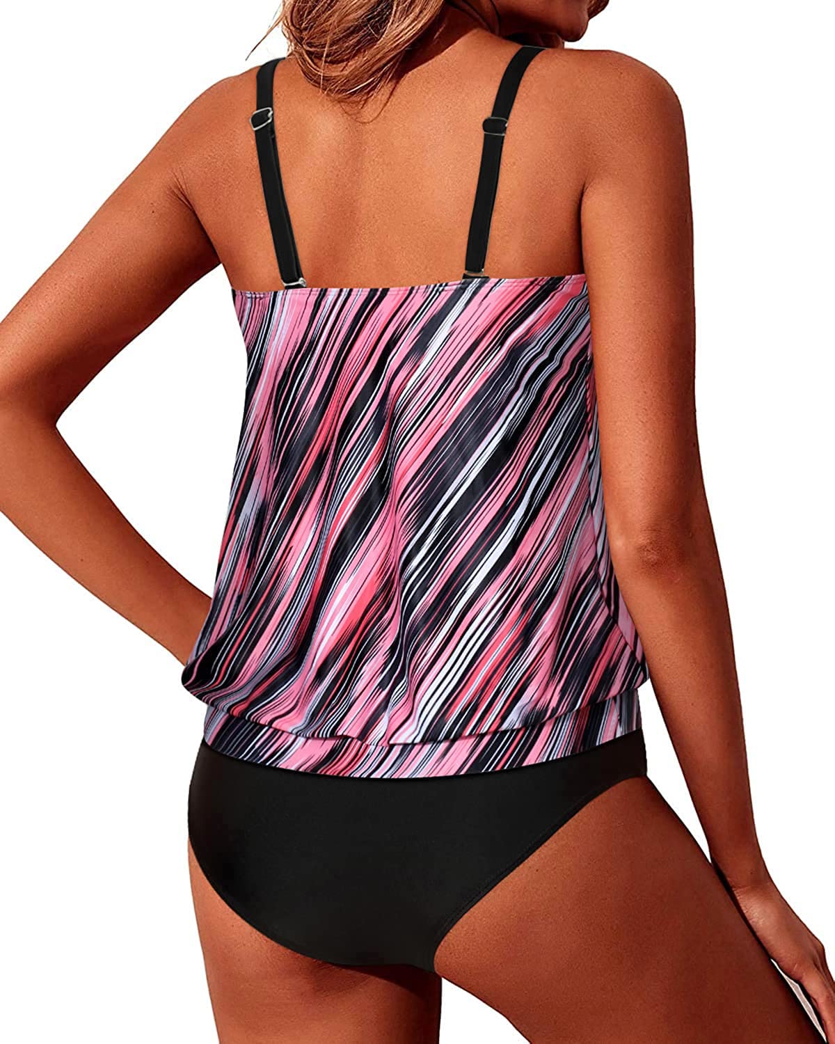 Yonique Damen Tankini Zweiteiliger Badeanzug (2er Pack)
