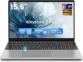 2026 Ordenador portátil 15.6 Pulgadas pc portátil 5025U, 8GB RAM 128GB SSD DDR4, Lector Huellas dactilares, 5G WiFi USB 3.0, 1920 x 1080 IPS FHD, 5000 mAh, Teclado Completo retroiluminado/Panel táctil