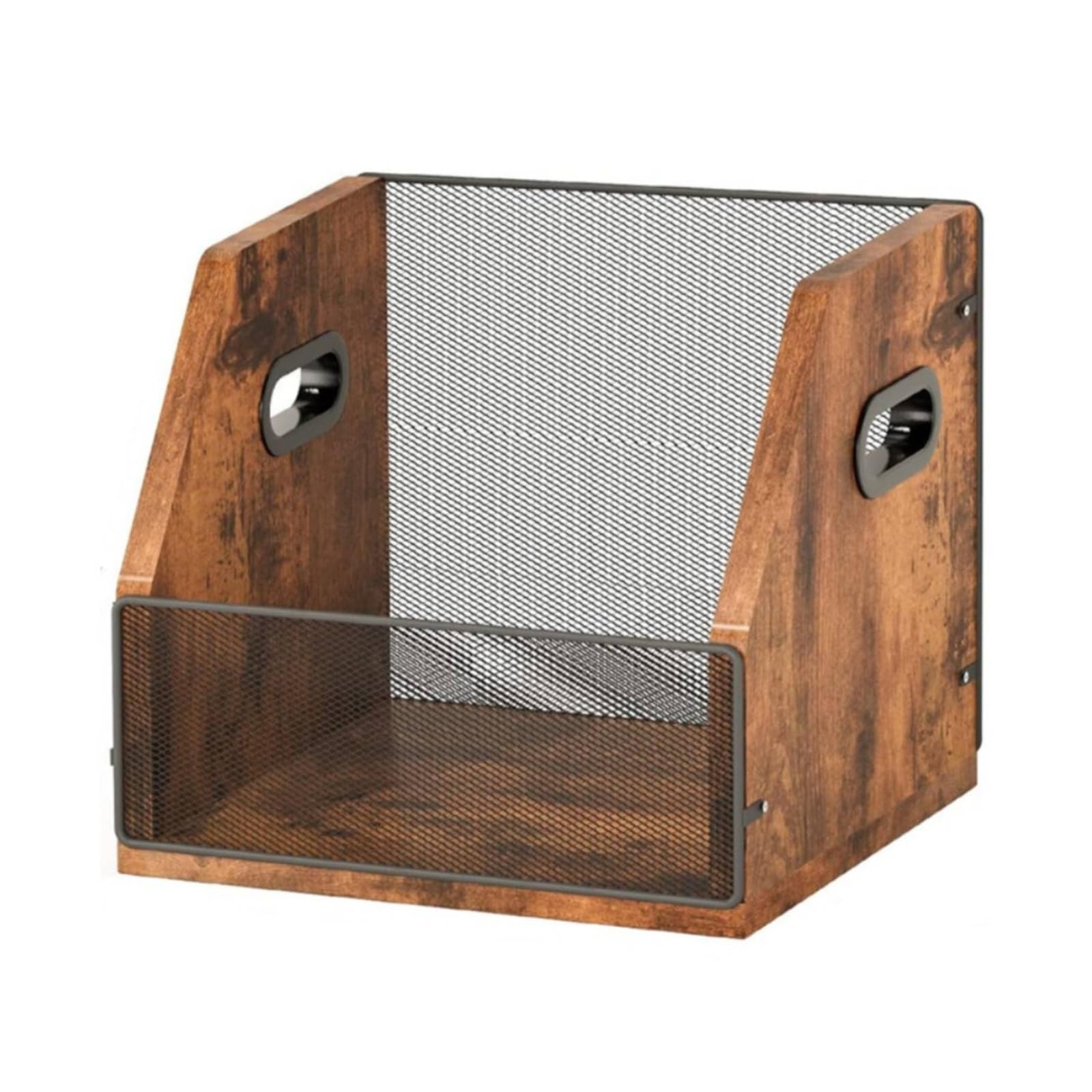 predolo Schallplatten- und CD-Aufbewahrungsbox aus platzsparend Aufbewahrungsbox mit Metall-Front praktisch Medienhalt für Wohnzimm