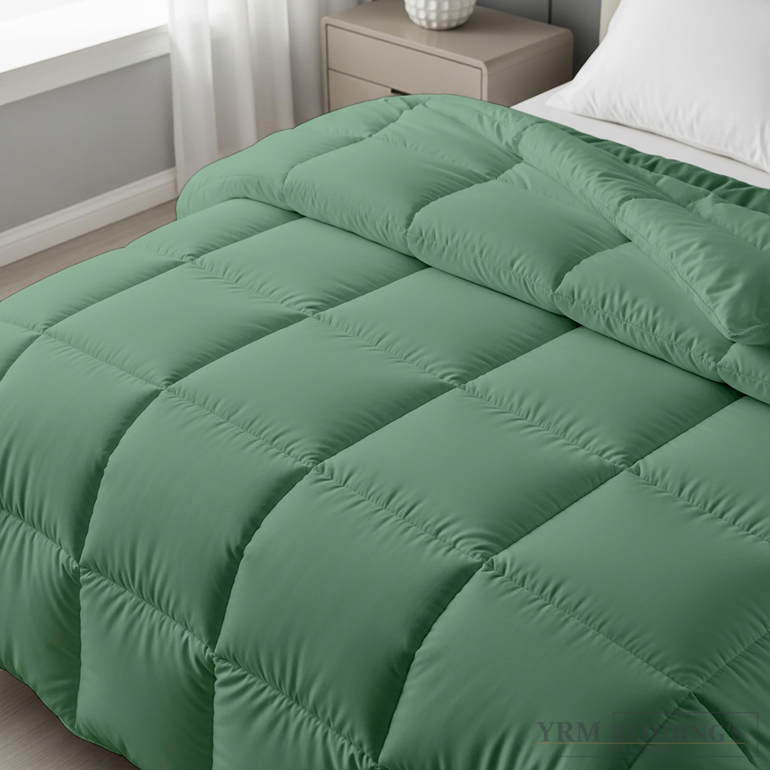 MHC -Quilted Bedding Comforter for Winter 300|GSM Comforter (60" x 90" Inches/152cm x 228cm) - Single Bed Comforter|Emerald Green-image-13