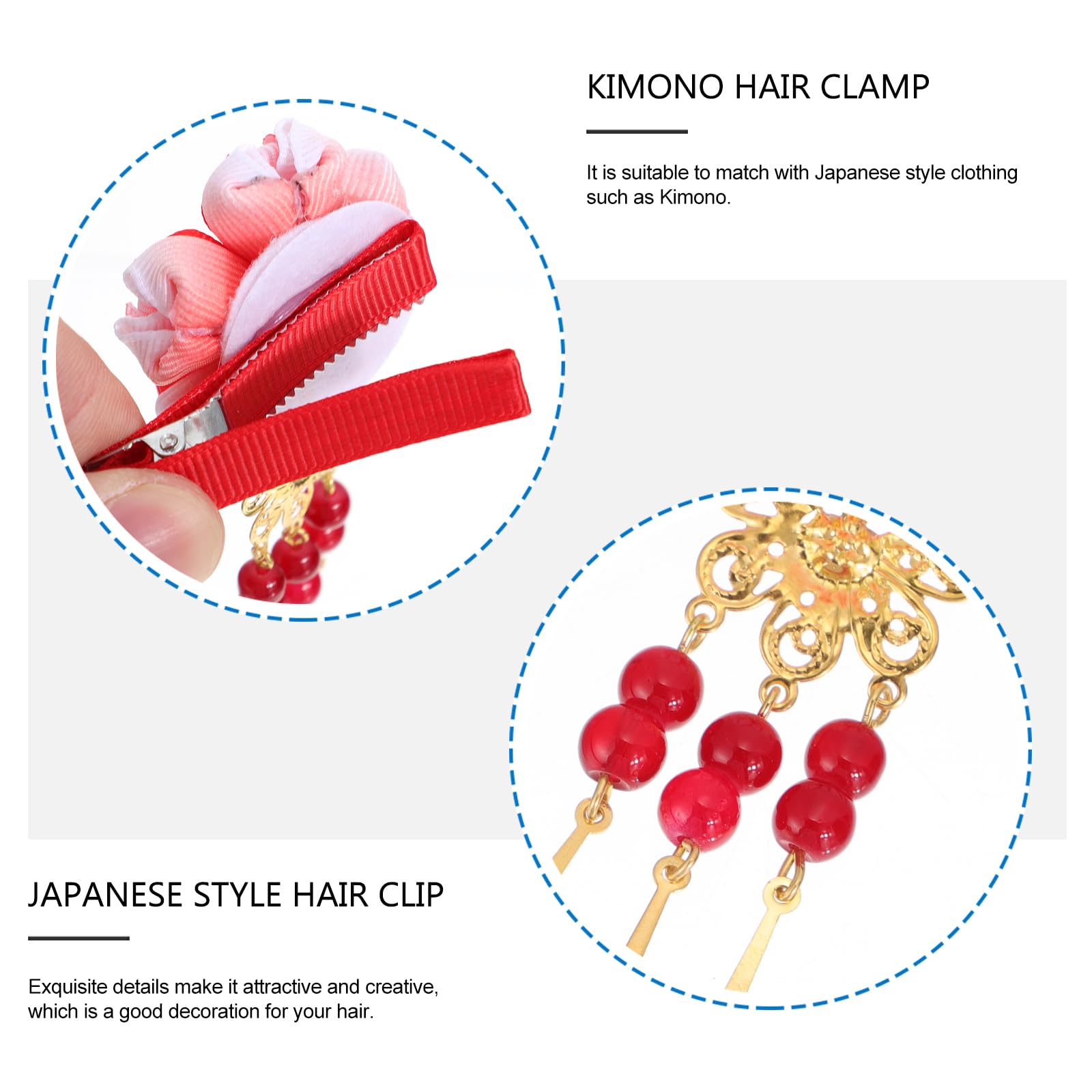 minkissy Japanese Style Flower Bell Hair Clip Hairpin Decorative Floral Hair Accessory for Women Girls Kimono Styling 4.13X2.36In - Image 3