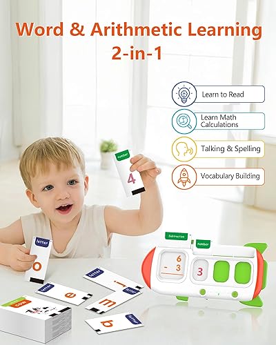 Miniatura 3 de Geniales juegos de matemáticas y tarjetas flash parlantes para niños de 5 a 7 años de edad, terapia del habla con 102 palabras visuales y 56