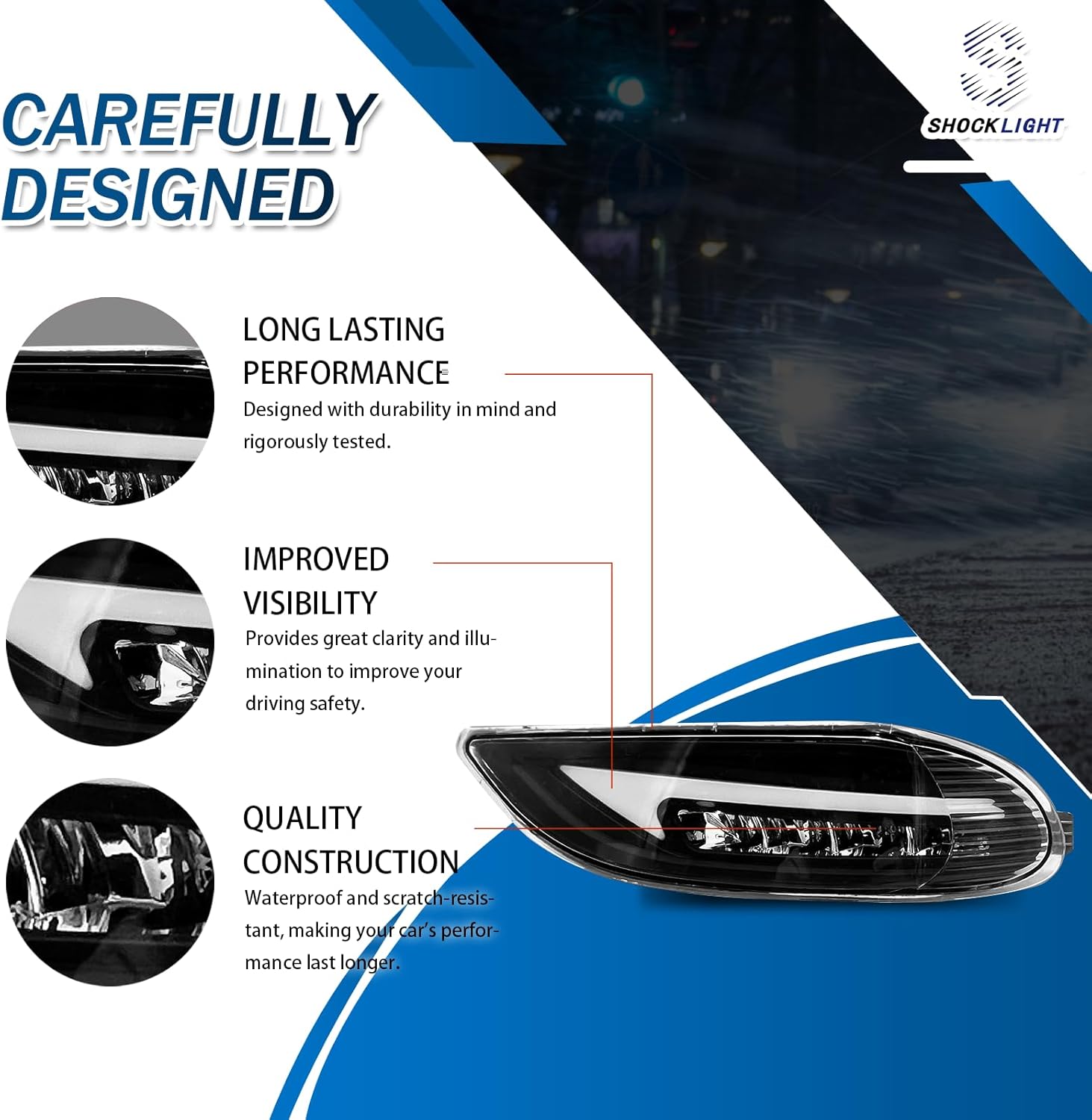 LED DRL Fog Lights fit for 2002-2004 Toyota Camry/ 2005-2008 Corolla/ 2002-2003 Solara,Front Bumper Driving Fog Lamps w/DRL Dynamic Turn Signal