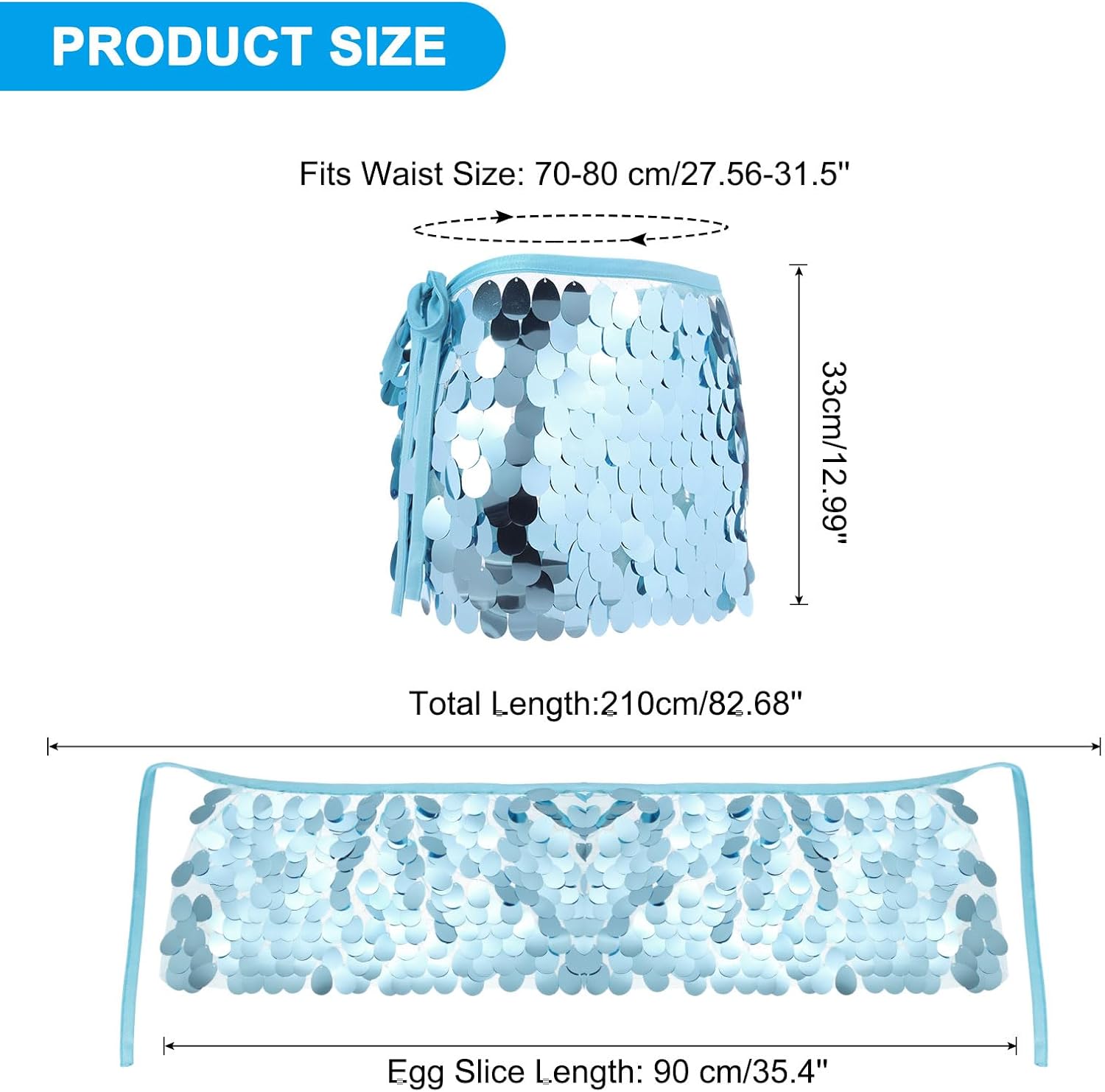 MECCANIXITY Belly Dance Hips Scarf Sequin Wrap Skirt - Image 3