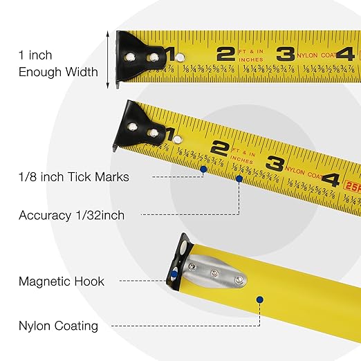 WORKPRO Cinta Métrica 25ft con Bloqueo y Gancho Magnético miniatura 5