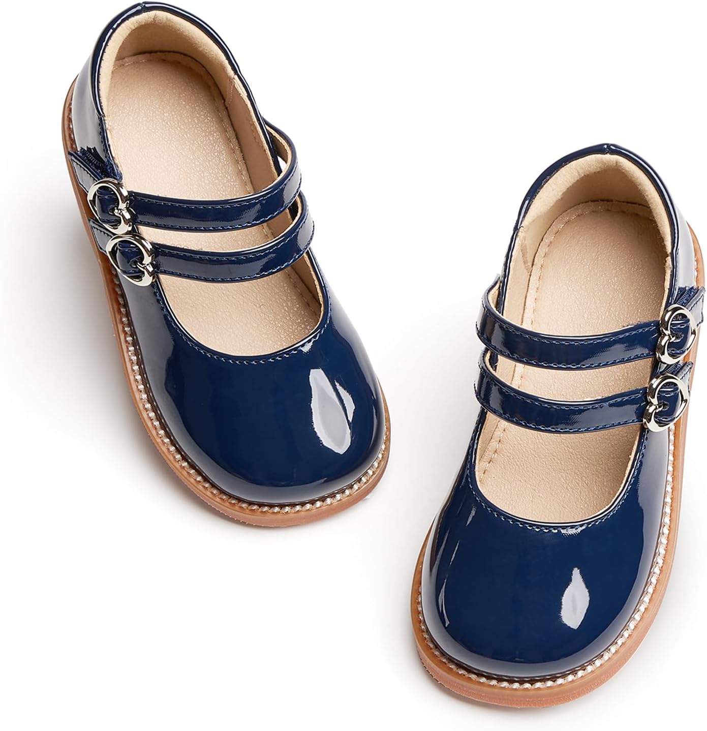 Flaryzone Toddler Little Girl Mary Jane School Uniform Oxfords Flat Dress Shoes