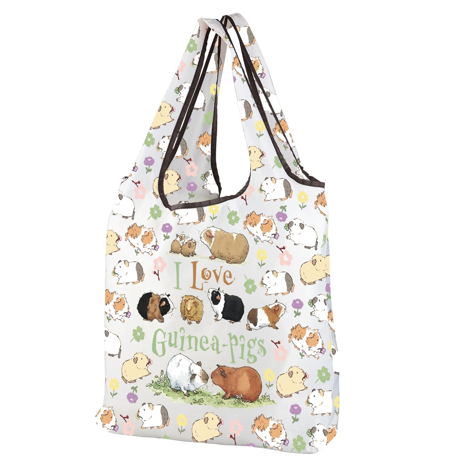 – Guinea Pig Foldable Shopping Bag Guinea Pig Gifts for Guinea Pig Lovers I Love Guinea Pigs Bag Cute Guinea Pigs Grocery Bag