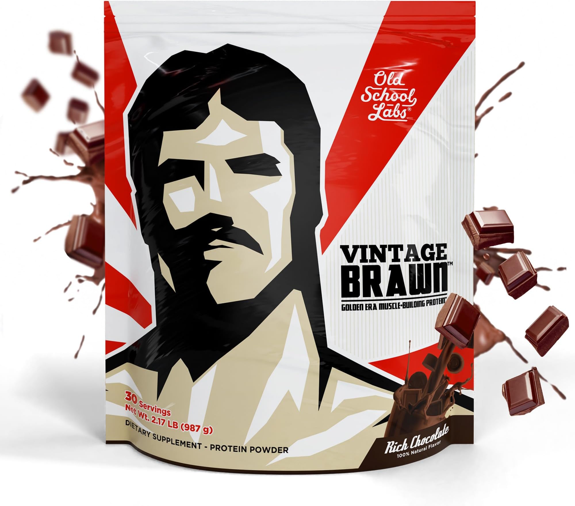 VINTAGE BRAWN Protein - Muscle-Building Protein Powder - The First Triple Isolate of Premium Egg, Milk (Whey and Casein), and Beef Protein - Rich Chocolate Flavour with Zero Sugars and No Artificials