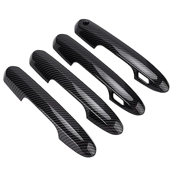 A K Homes -Outer Door Handle Trim, Carbon Fiber Style Decoration Simple Installation 4pcs Outside Door Handle Sticker for Car