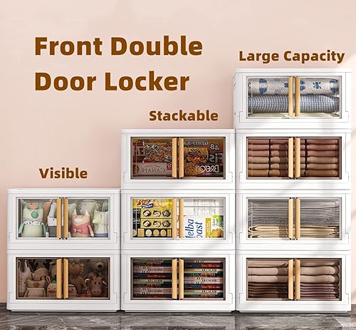 Miniatura 3 de wookon Contenedores de almacenamiento plegables, 3 paquetes de contenedores de almacenamiento apilables, grandes contenedores de almacenamiento con