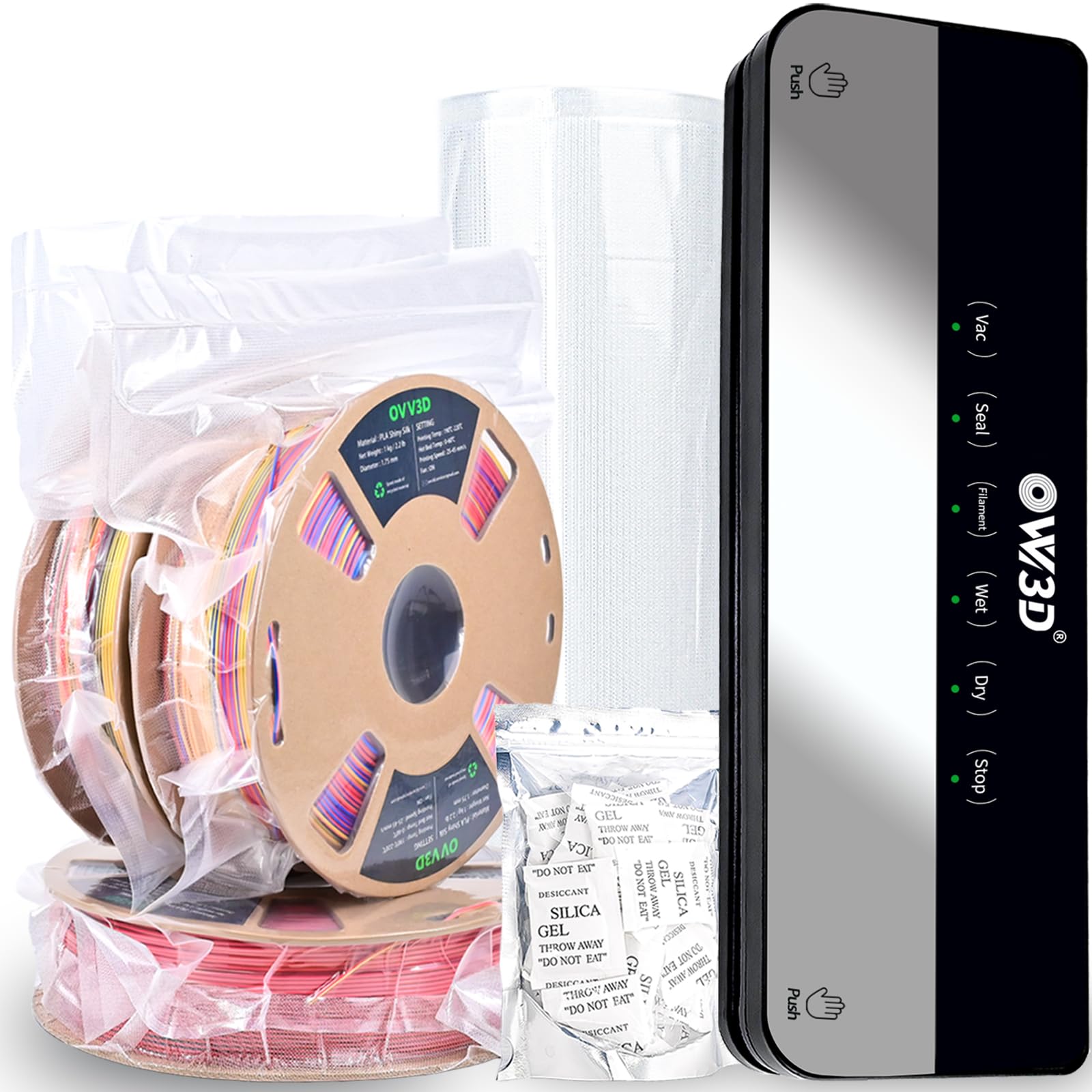 OVV3D 3D Printer Filament Storage Bags 30pcs with Vacuum Sealer