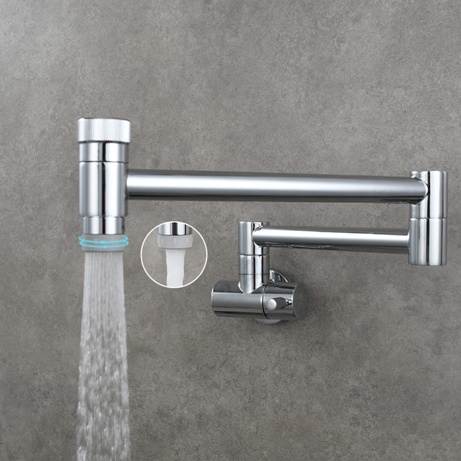 Robinet de cuisine mural eau froide mitigeur évier pot filler à double joint chromé
