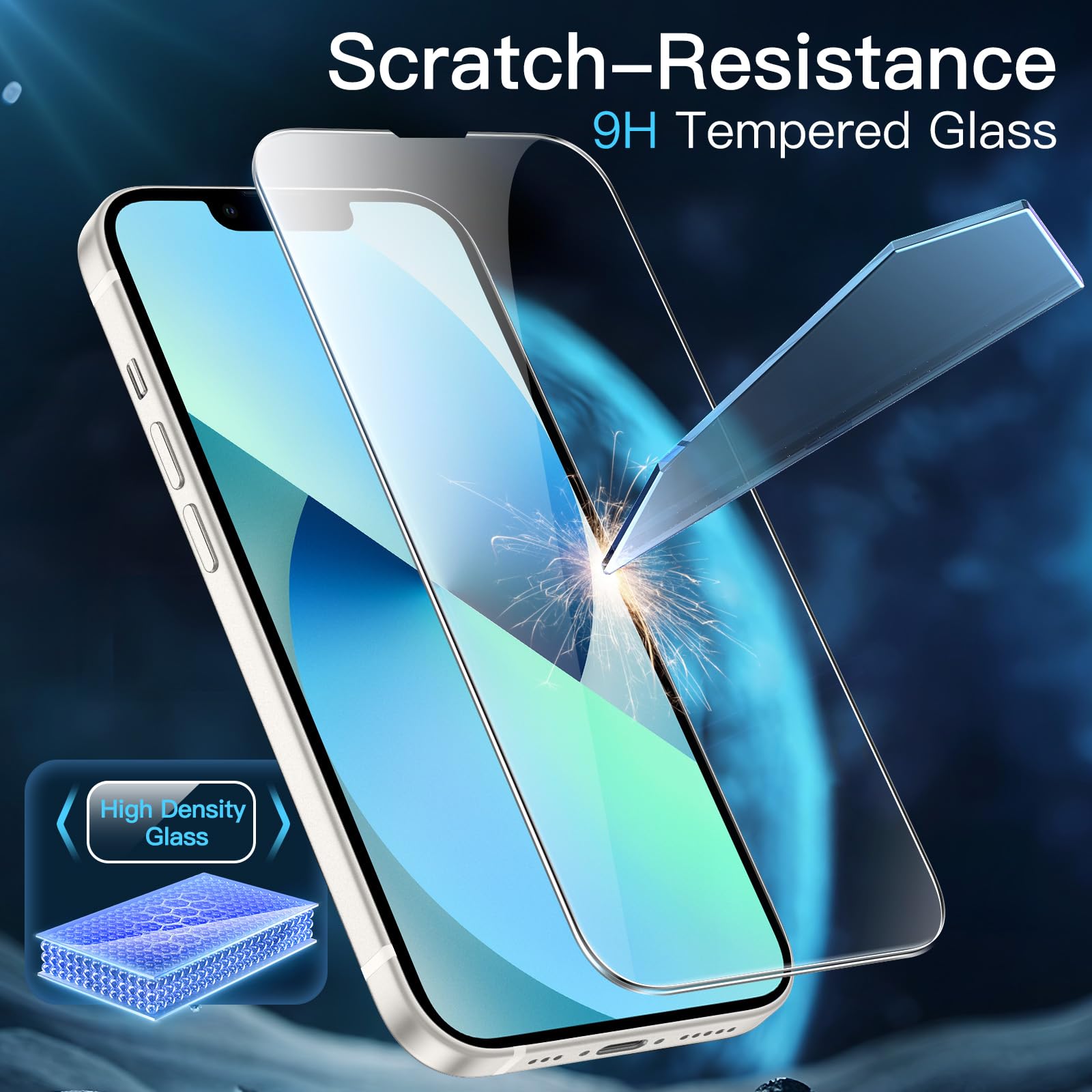 Vitre Protection Iphone 13 JETech 3 En 1 Coque Magnétique Pour IPhone 13 Pro 6,1 Pouces Avec Lot De 2 Films De Protection D'écran En Verre Trempé, Compatible Avec MagSafe, Étui Housse