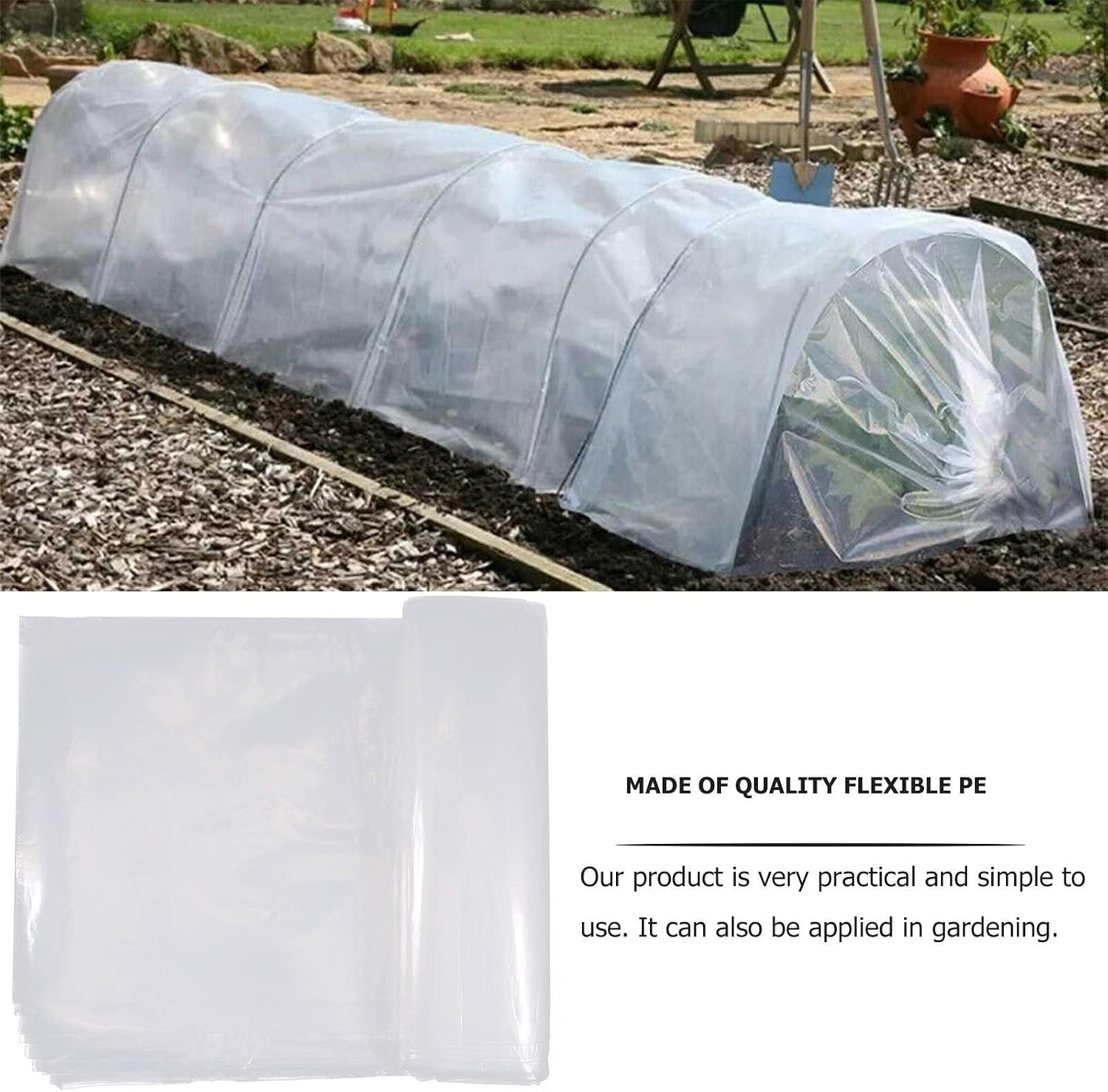 Thick Waterproof Greenhouse Film, White PE Cover for Winter Protection