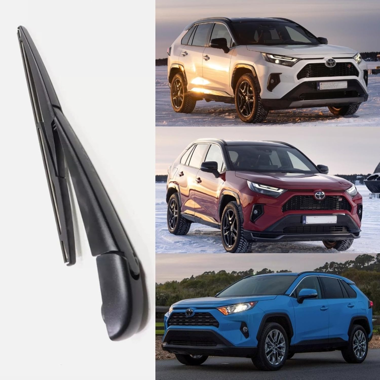 Rear wiper Blade & Arm Set Replacement for Toyota RAV4 RAV-4 2019-2024 2020 2021 2022 2023 OEM Fit Adventure Hybrid LE Limited SE Woodland Edition XLE Premium Trail TRD Prime SE XSE Trims
