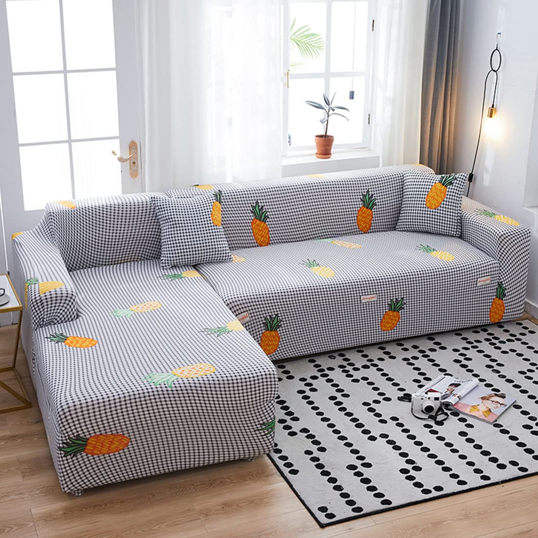 Housse de canapé extensible lavable et antidérapante pour salon 3 places