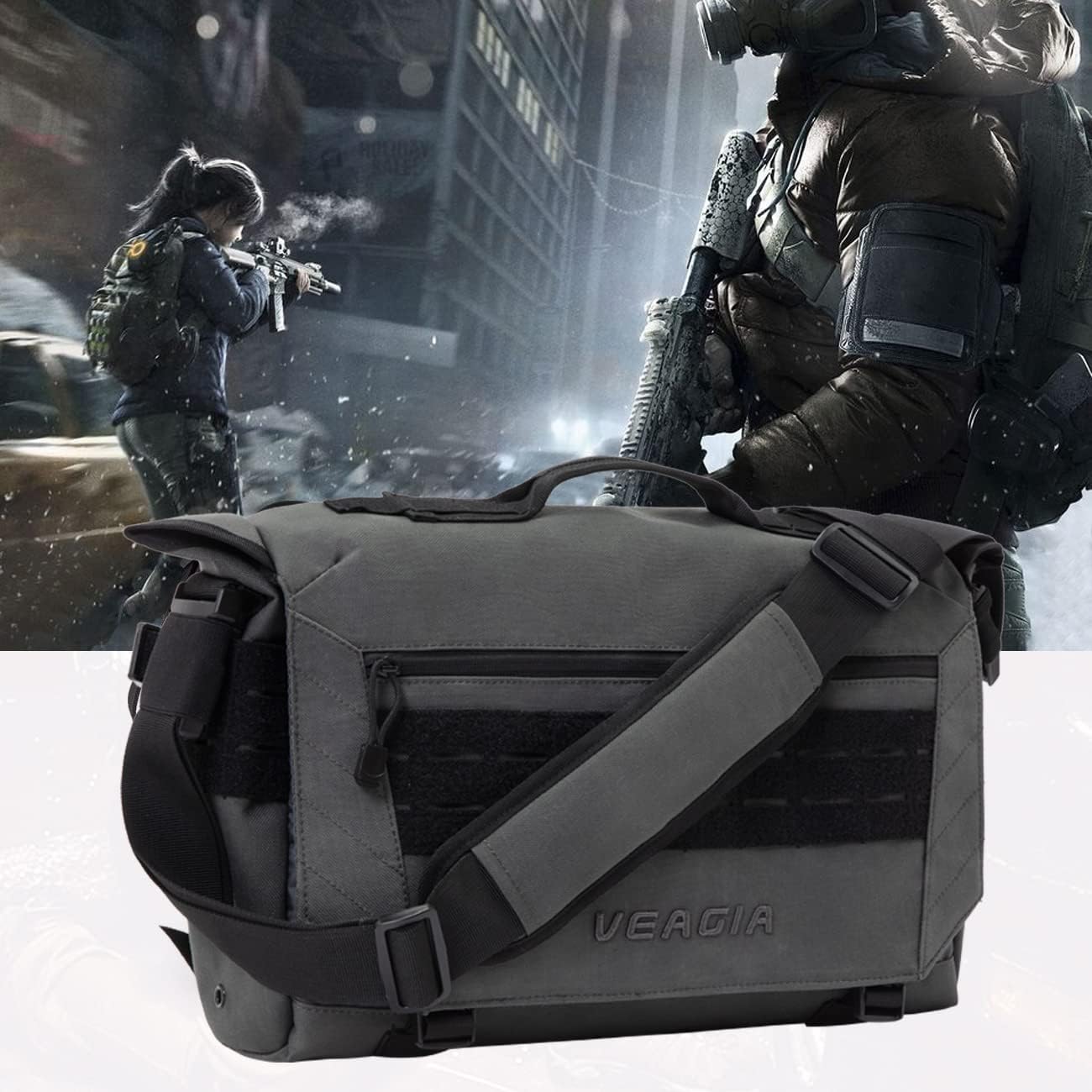 Messenger bag Laptop bag Briefcase Molle system Tactical style Detachable shoulder strap Shoulder Bags - Image 3