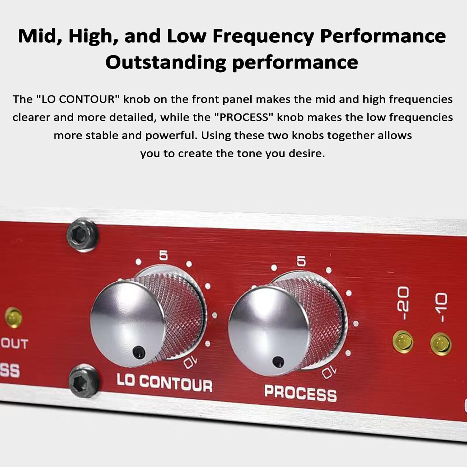 Professional Audio Preamplifier, Audio Processor, with Treble/Bass Frequency Adjustment, Sound Exciter Maximizer, 1U Rack Mount, for Karaoke, Stage Performances