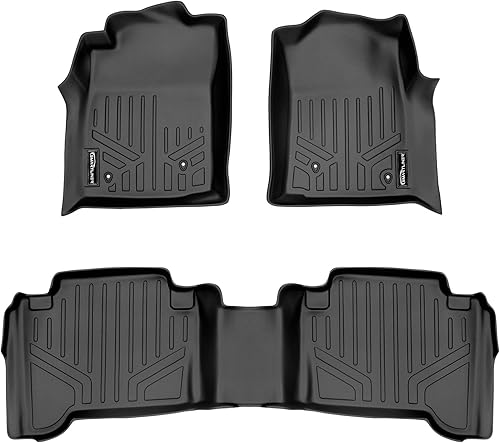 SMARTLINER Juego de alfombrillas de piso de ajuste personalizado de 2 filas para Toyota Tacoma 2005-2011