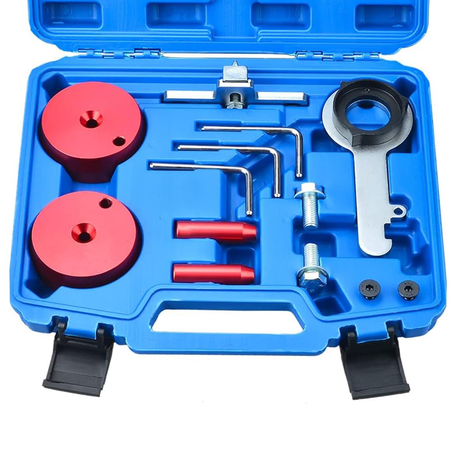 FreeTec Motor Zahnriemen Einstellwerkzeug, Nockenwellen Arretierwerkzeug Kurbelwellen Werkzeug, Zahnriemenwechsel Werkzeug für Ford Transit Custom Focus Galaxy Ranger S-Max 2.0 Ecoblue TDCi