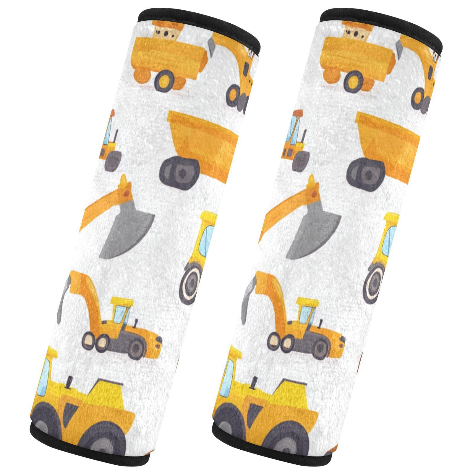 Seat Belt Covers 2 Pack Cartoon Construction Car Seat Strap Covers Super Soft Car Seat Neck Cover for Boys Girls Adults Babies S