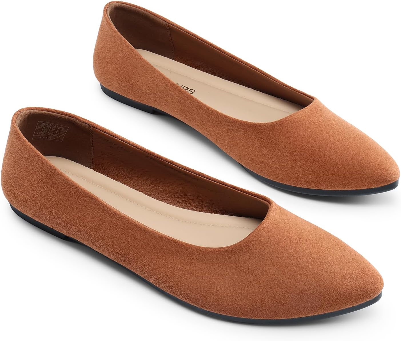 DREAM PAIRS Women's Pointed Toe Flats Comfortable Flexible Cushioned Slip On Business Work Office Casual Suede Ballet Flats Dress Shoes - Image 4