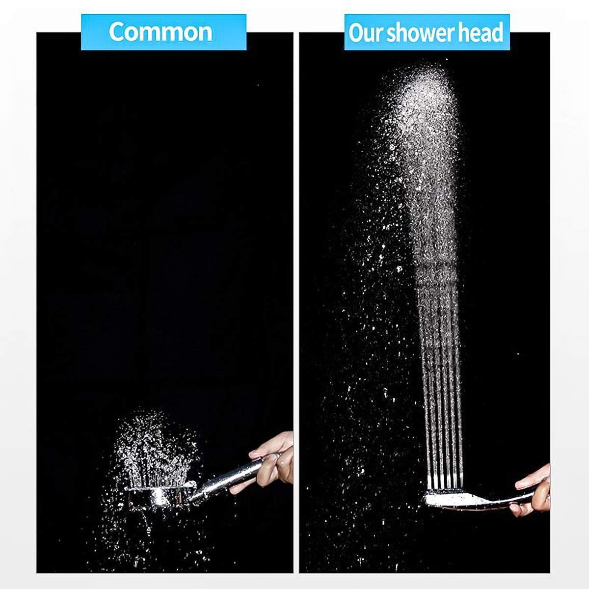 DaMohony Powerful 300 Holes Shower Head, High Pressure Water Saving Bath Boosting Spray Shower Head 2