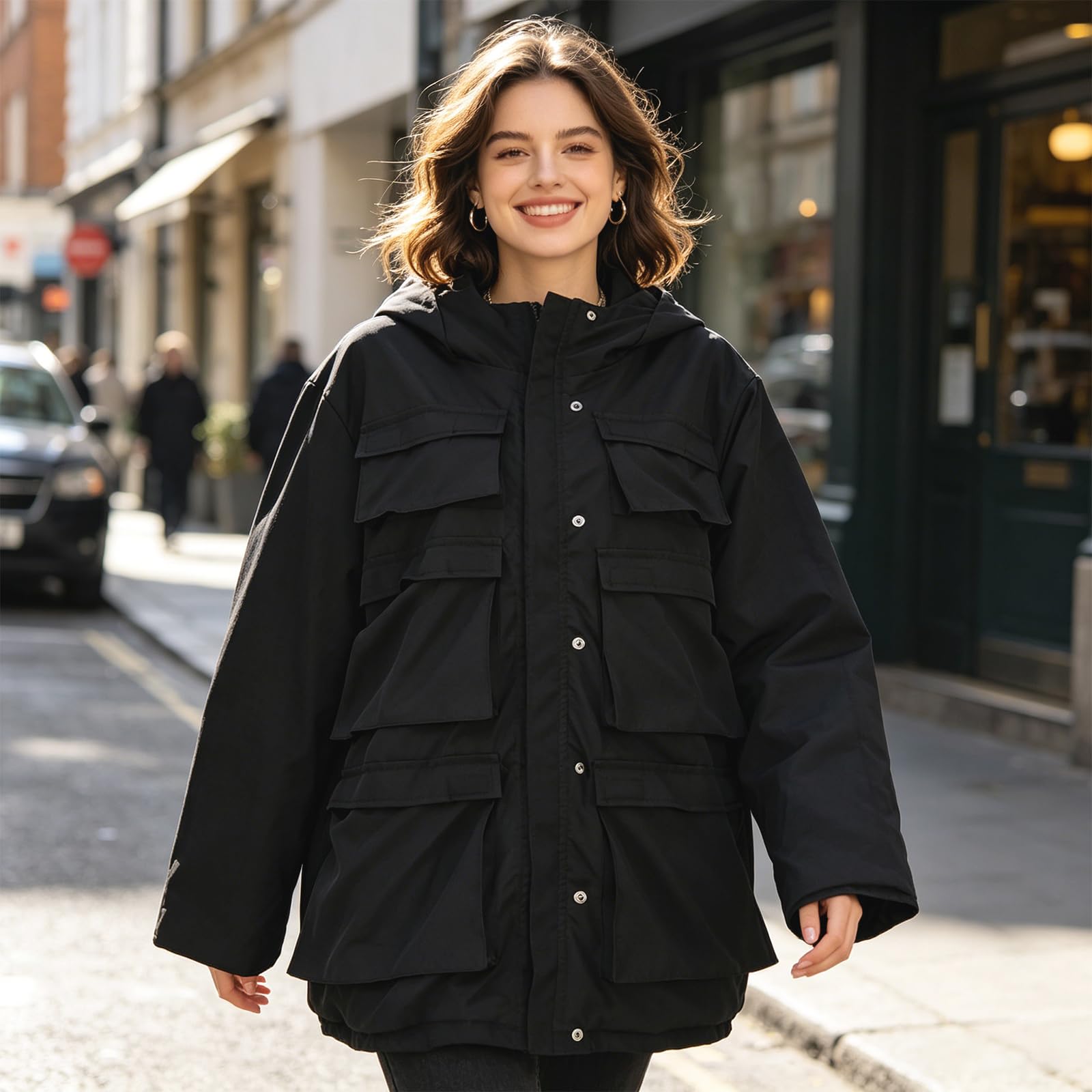 Voyage Coat Travel Jacket With Hidden Pockets,12 Pockets Zipper Unisex Travels Jacken,Multi Packable Lightweight effiziente Organization Travels Kleidung für Outdoor Airplane, Negro , XXL