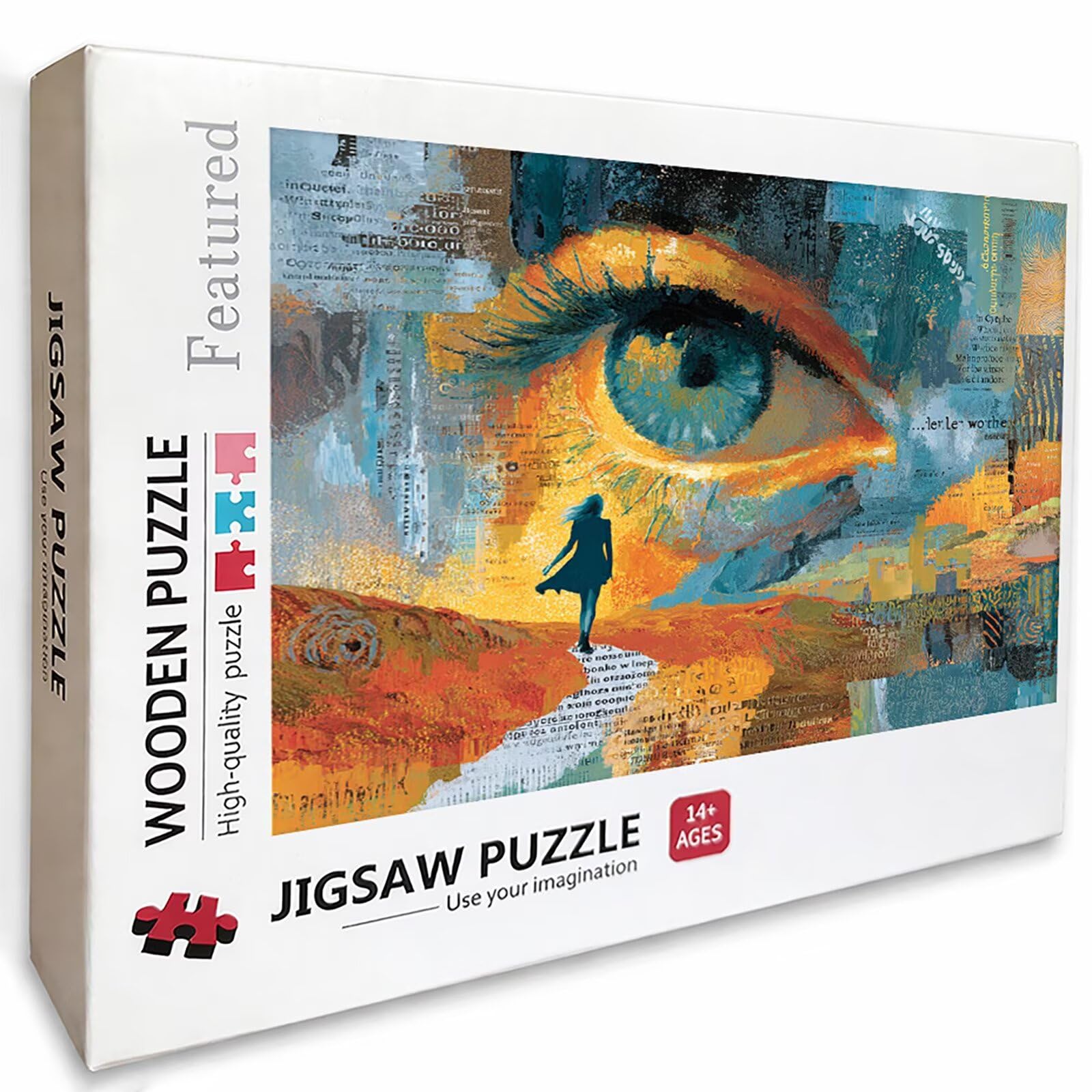 Abstrakt Puzzle 5000 Teile für Erwachsene, DIY Holzpuzzle 156x105cm, Holzpuzzle Erwachsene für Die Ganze Familie, Groß Deko Puzzles und Geschenke, Clevere Rätsel, Geschenk für Mädchen, (Auge) F-8441