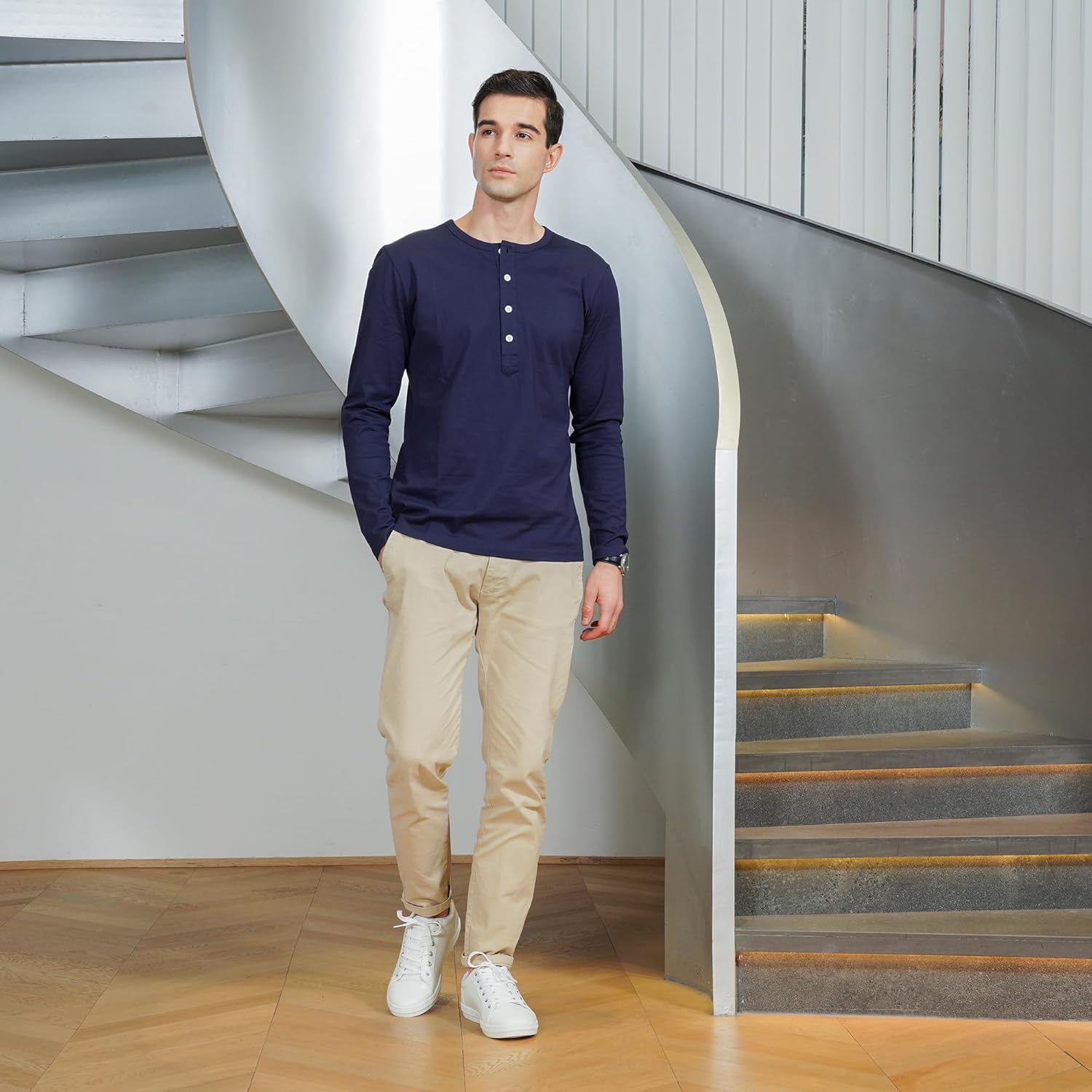 Jousen Mens Sneakers White Mens Casual Shoes Soft Breathable Fashion Sneakers for Mens - Image 2