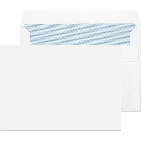 EPOSGEAR® A6/C6 Plain White Self Seal Wallet Envelopes 162mm X 114mm 90gsm ( Pack Of 50 Envelopes