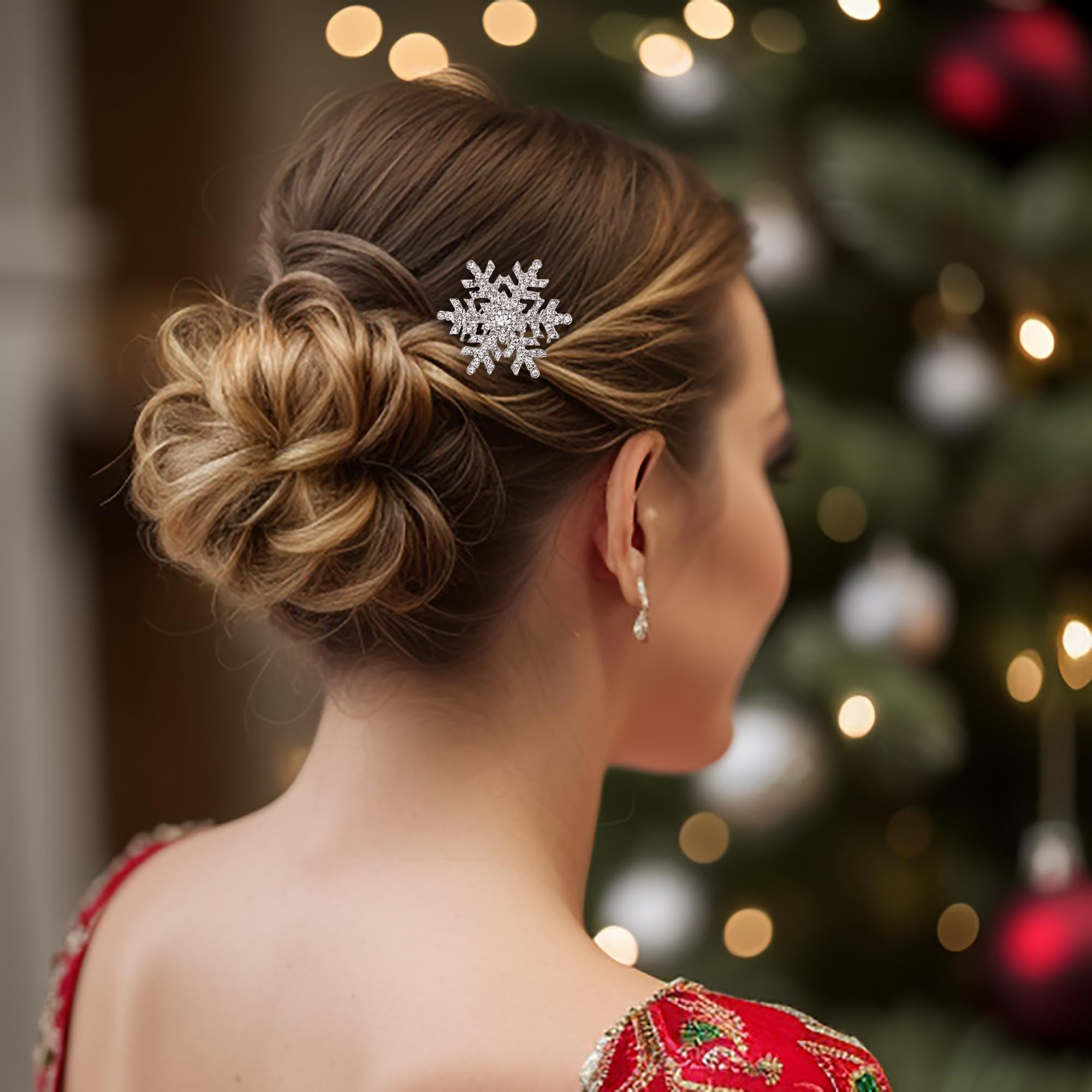 EVER FAITH® - Cristal Invierno Copo De Nieve Peine De Pelo ClipTono