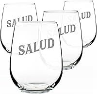 Vista 8 de Salud Spanish Cheers - Copa de vino sin tallo, regalos únicos temáticos de España o decoración de fiesta, grande, 17 onzas
